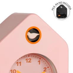 Reloj despertador casita mini rosa