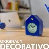 Reloj despertador casita mini azul
