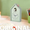 Reloj despertador cuco casita menta