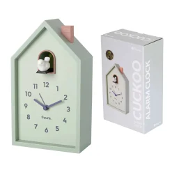 Reloj despertador cuco casita menta