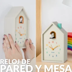 Reloj despertador cuco casita multicolor