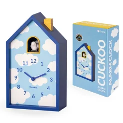 Reloj despertador cuco casita nubes