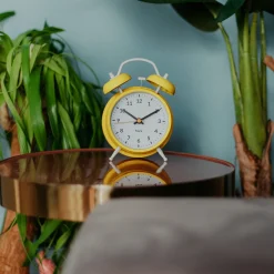 Reloj despertador Retro Amarillo & Blanco