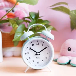 Reloj despertador Retro Menta & Blanco