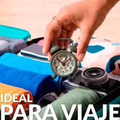 Reloj despertador retro mini gris y amarillo