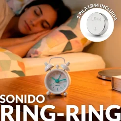 Reloj despertador retro mini arcoíris
