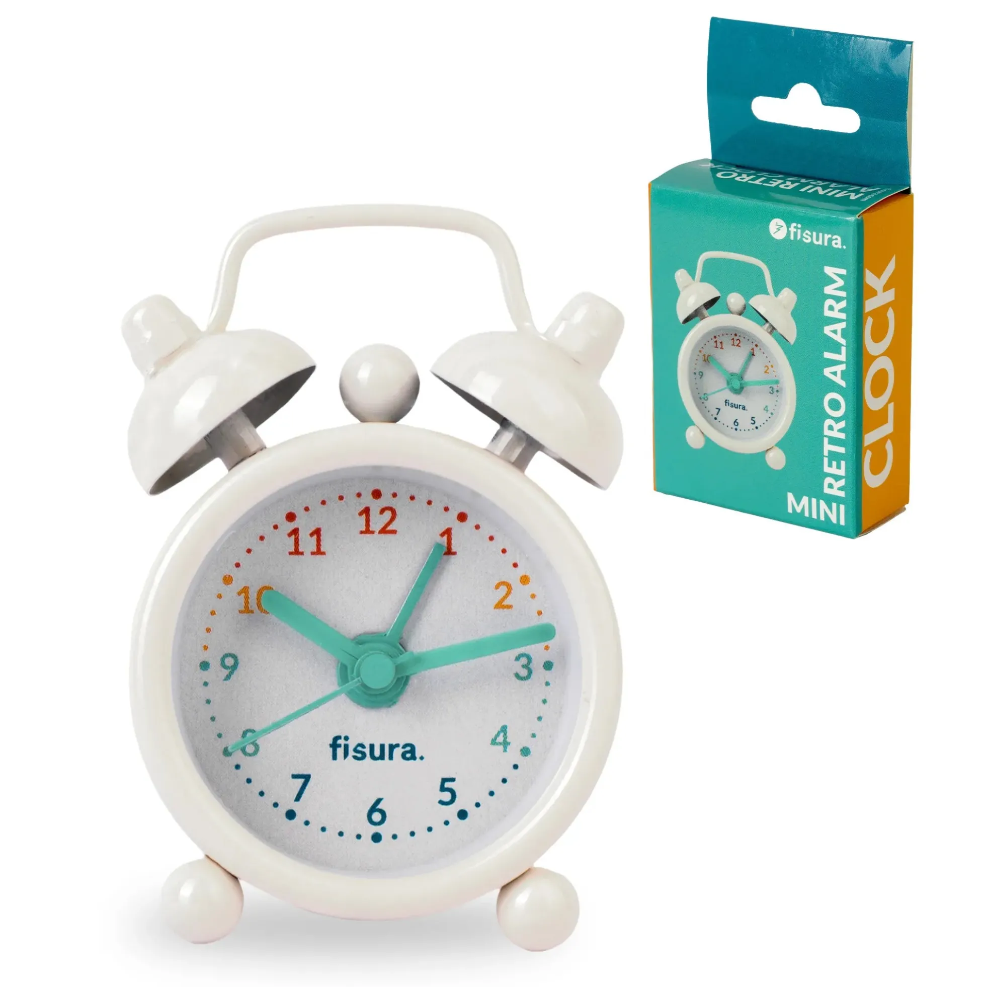 Reloj despertador retro mini arcoíris