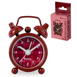 Reloj despertador retro mini granate