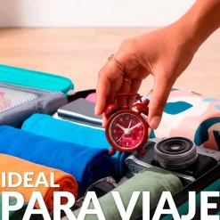 Reloj despertador retro mini granate