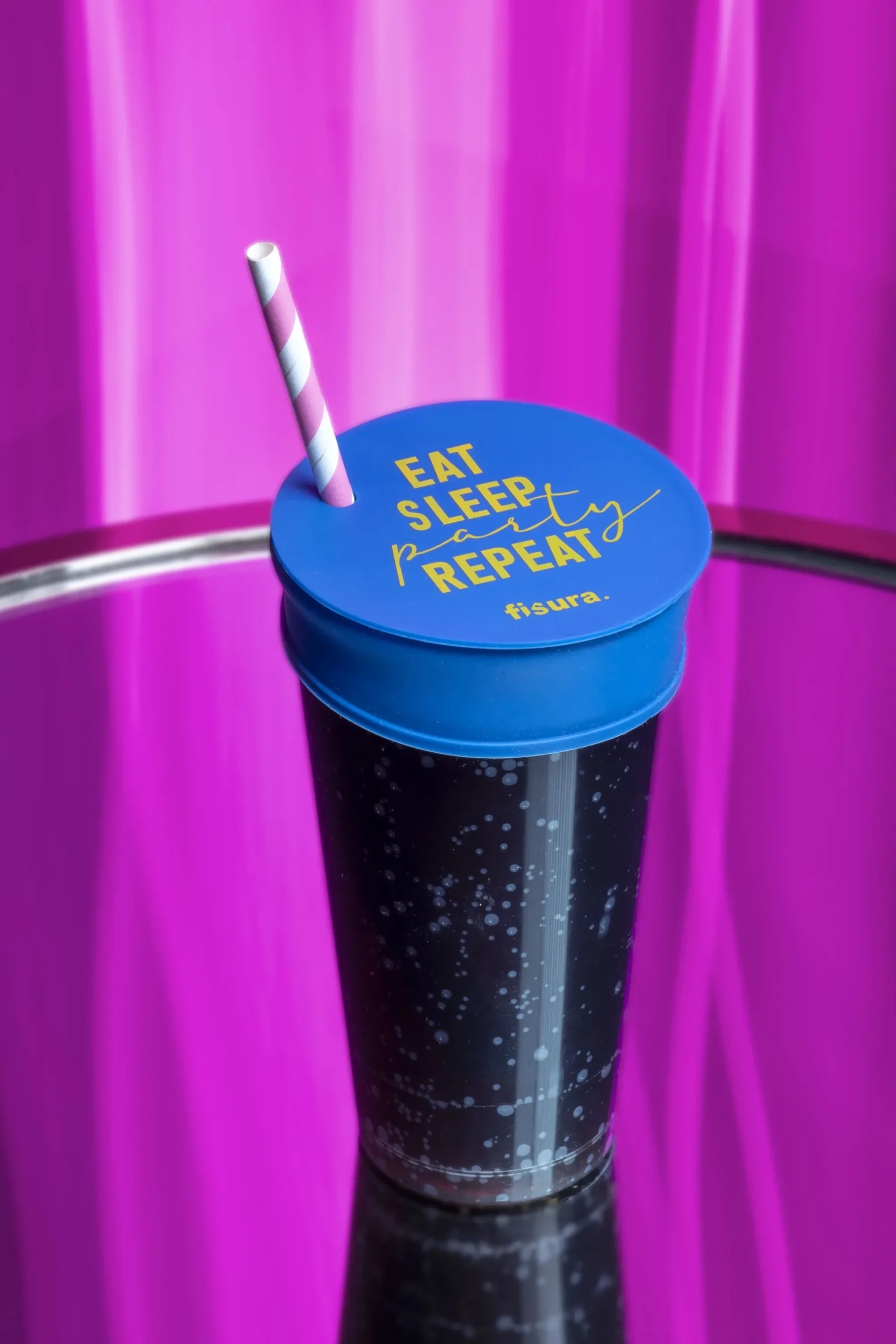 Tapa vasos antidroga “Eat, Sleep, Party, Repeat” 3 unidades