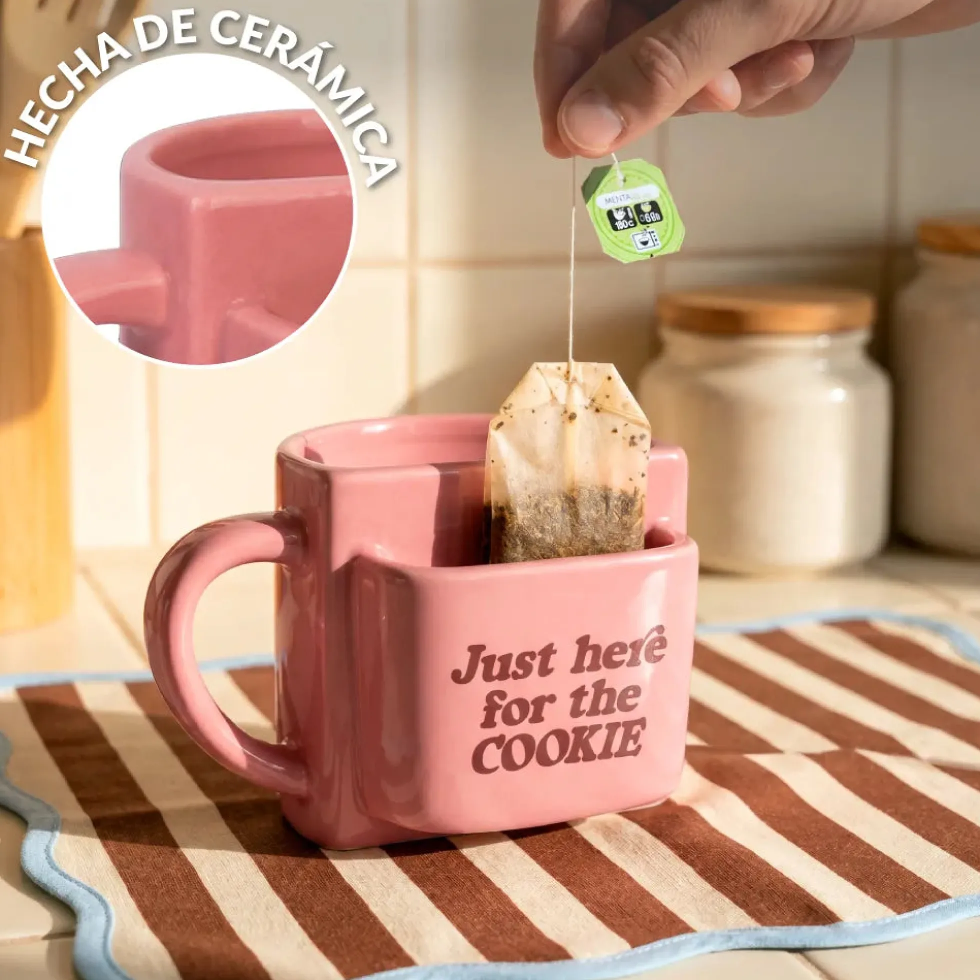 Taza bolsillo “Here for the cookie”