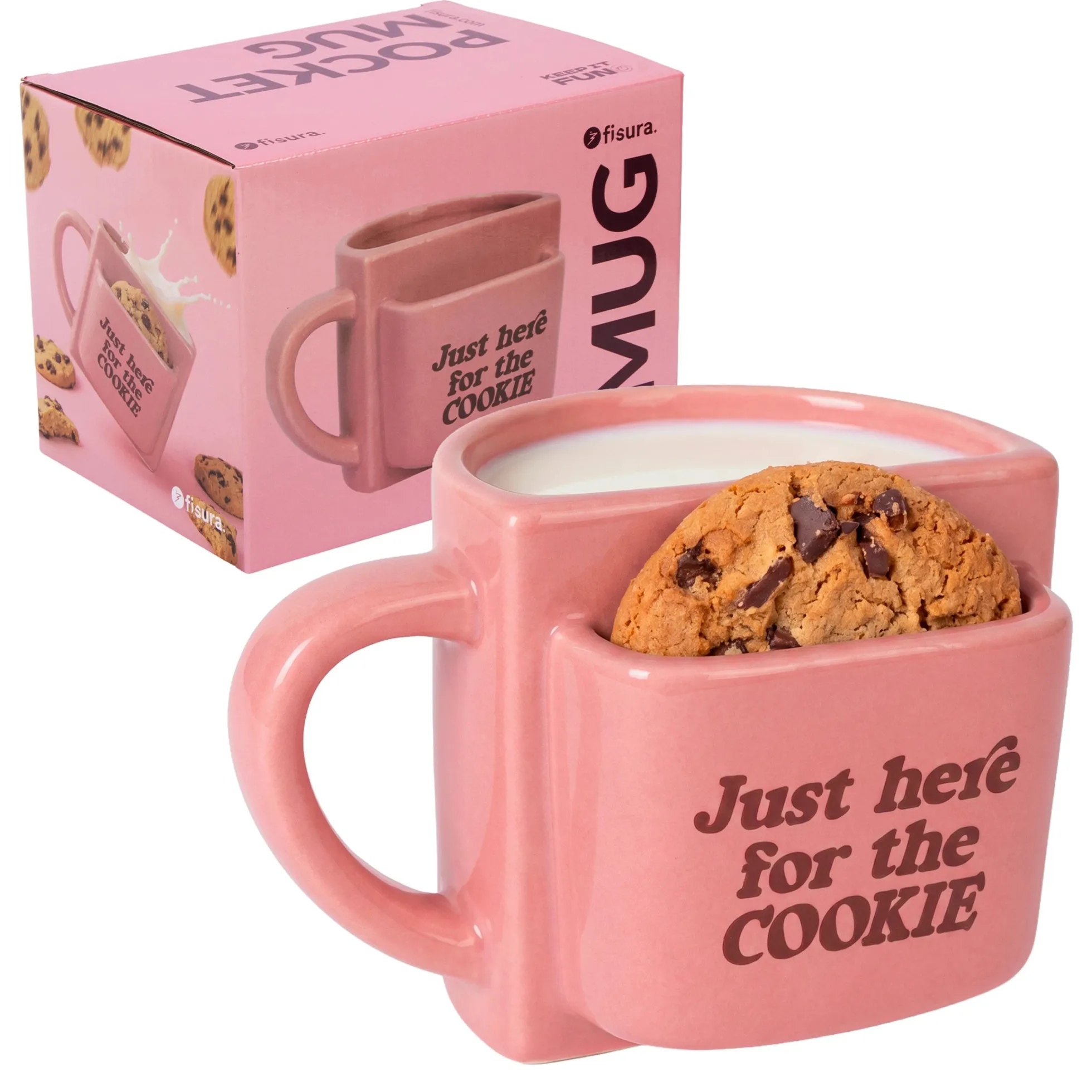 Taza bolsillo “Here for the cookie”