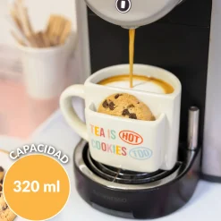 Taza bolsillo "Tea is hot cookies too"