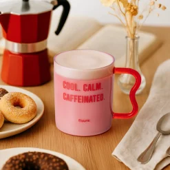 Taza cristal "Cool, calm, caffeinated"