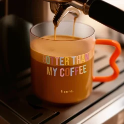 Taza cristal "hotter than my coffee" multicolor