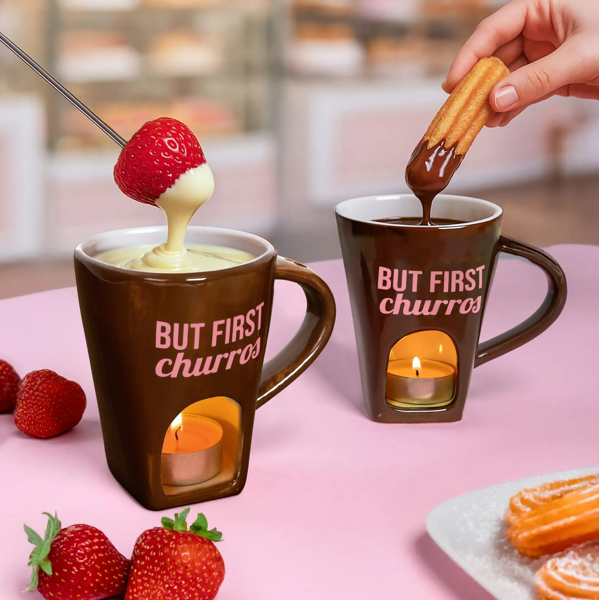 Taza fondue “But first churros”