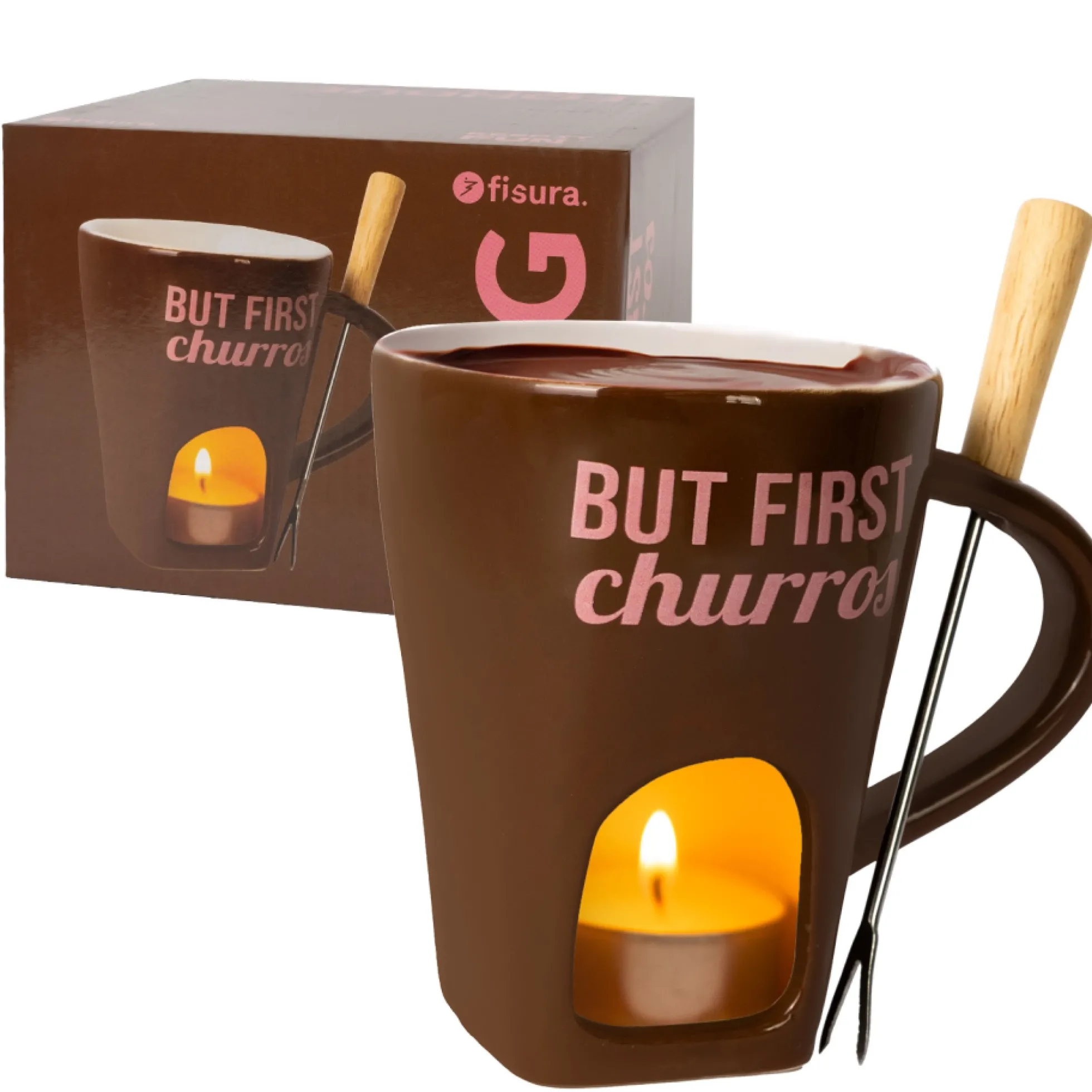 Taza fondue “But first churros”