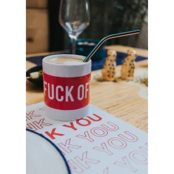Taza 'Fuck Off' Blanco/ Rojo