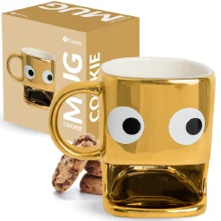 Taza para galletas dorada
