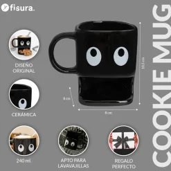 Taza para galletas negra