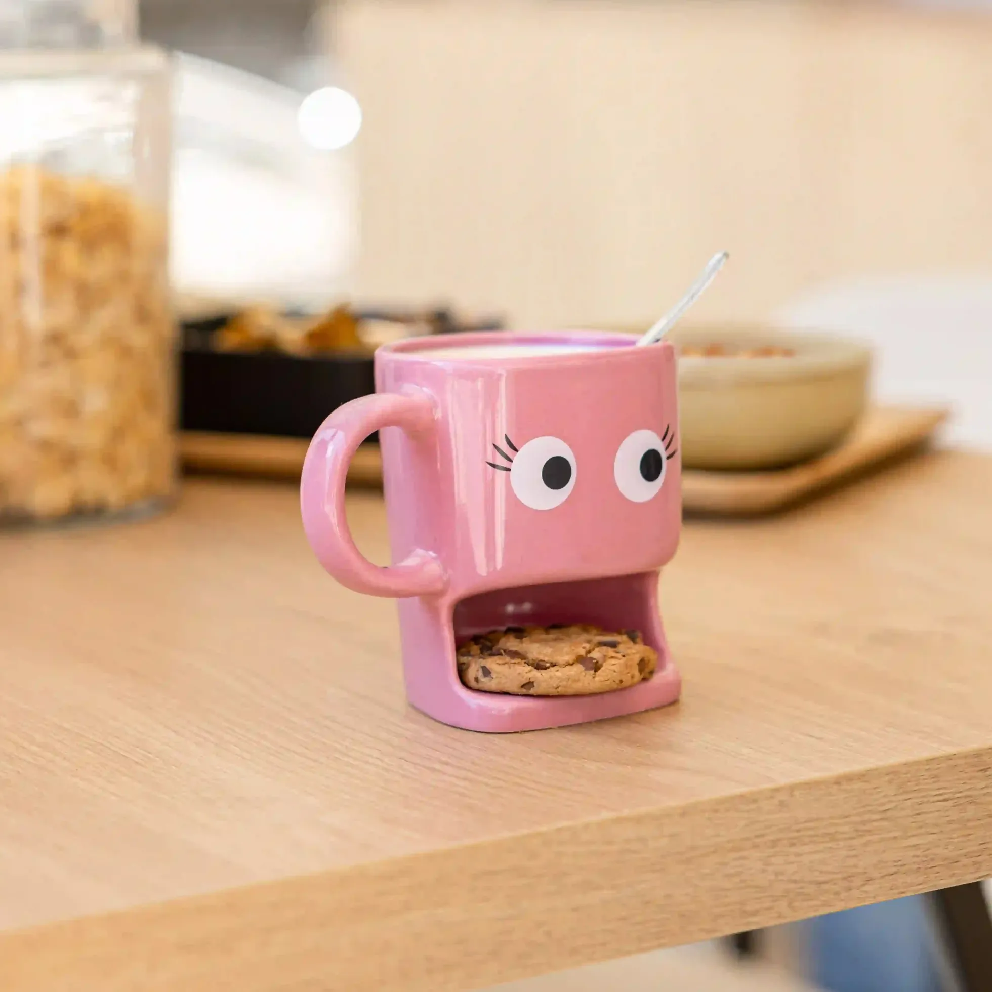 Taza para galletas rosa