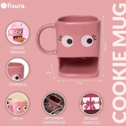 Taza para galletas rosa