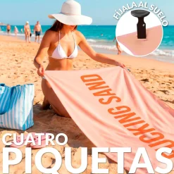 Toalla playa "fucking sand" naranja
