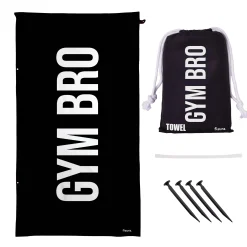 Toalla playa "gym bro" negro y blanco
