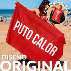 Toalla playa "puto calor" rojo