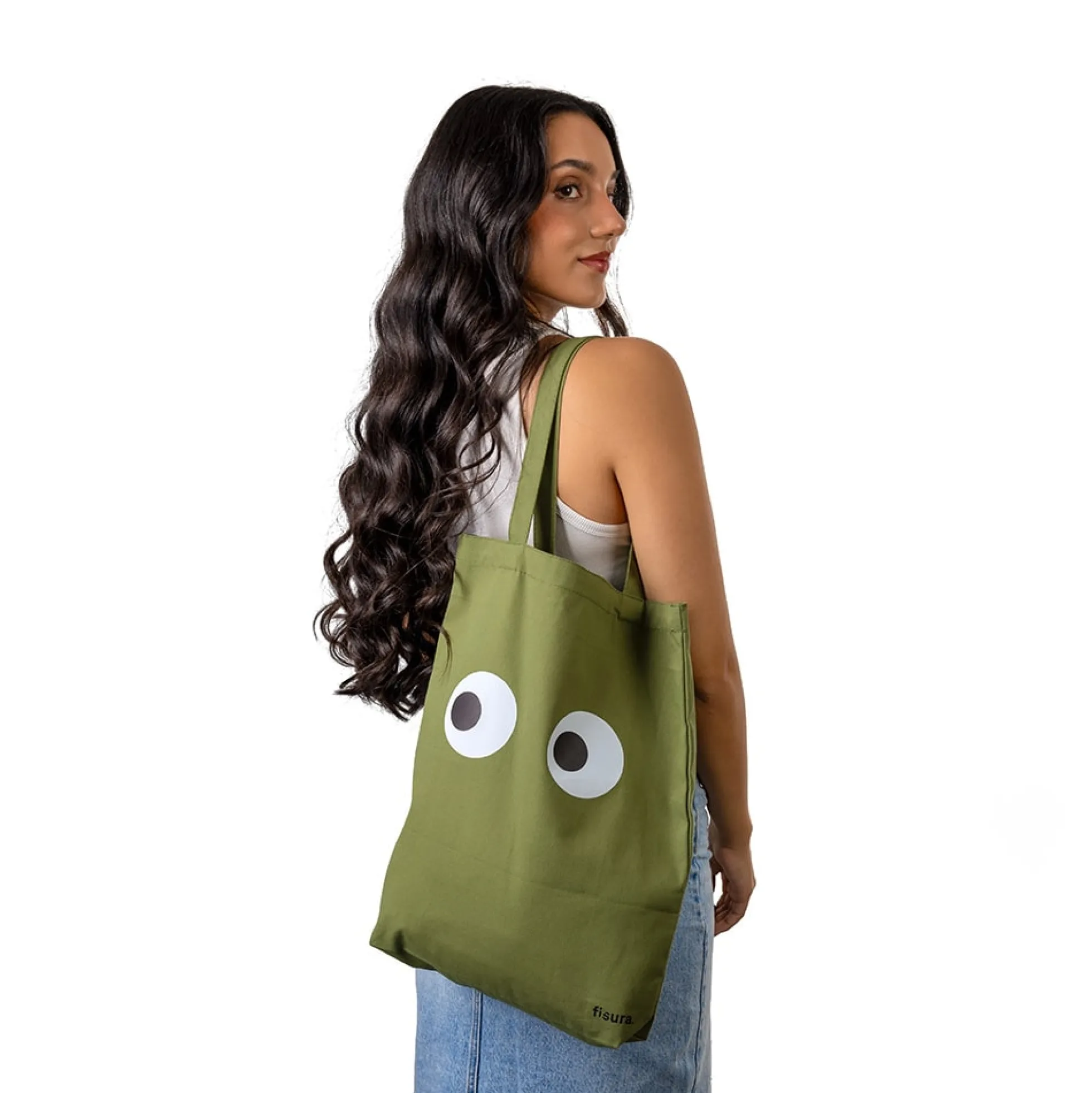 Tote bag original “ojos” verde