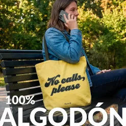 Tote bag pana “No calls, please”