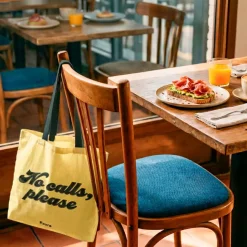 Tote bag pana “No calls, please”