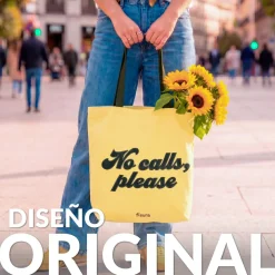 Tote bag pana “No calls, please”