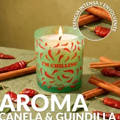 Vela de cristal “I’m chilling” – canela y guindilla