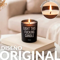 Vela de cristal “Light this fucking candle” – lino fresco