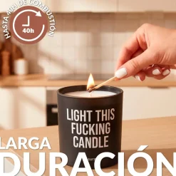 Vela de cristal “Light this fucking candle” – lino fresco