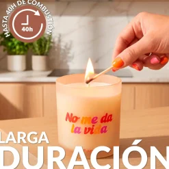 Vela de cristal “No me da la vida” – lotus blanco