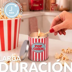 Vela en lata de metal “Pop corn” – palomitas de mantequilla