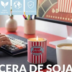Vela en lata de metal “Pop corn” – palomitas de mantequilla