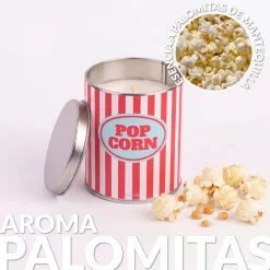 Vela en lata de metal “Pop corn” – palomitas de mantequilla