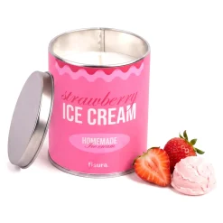 Vela en lata de metal “Strawberry ice cream” – fresas con nata